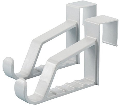 HANGERWORLD 2 White Plastic 17.5cm Space Saving Strong Coat Clothes Towel Over Door Hooks