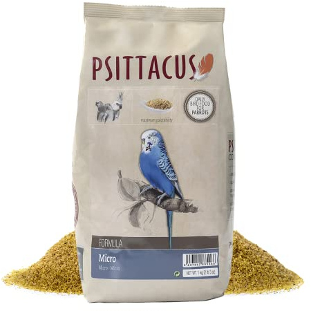 Psittacus Micro 1 kg | Alleinfutter für australische Wellensittiche, Nymphen und Wellensittiche | Premiumfutter für Geflügel, 100% ohne GMO