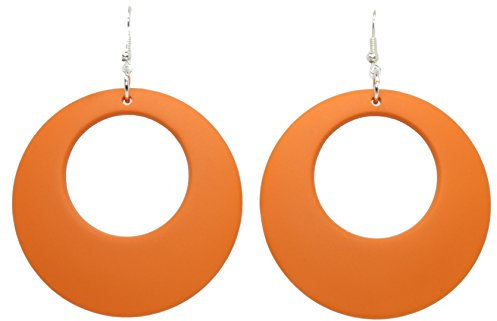 Bluebubble DISCO FEVER 56mm Large Round Pastel Hoop Earrings - 32 Colours Available (Orange Blossom) in Gift Bag