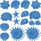 GRAZDesign Wandtattoo Bad Muschel & Meer Set Wandaufkleber Maritime Deko wasserfest - 053 hellblau
