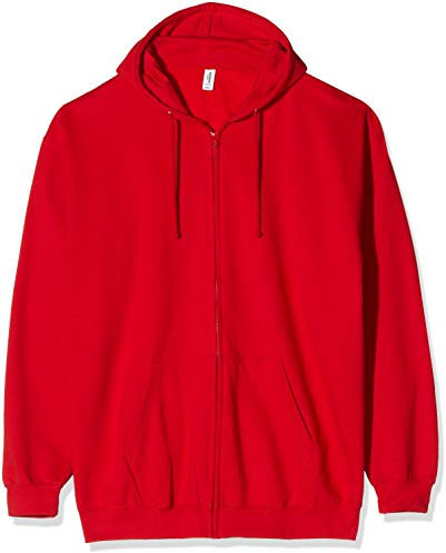 AWDis Just Hoods Men's Zoodie Hoodie, Red (Fire Red), Medium