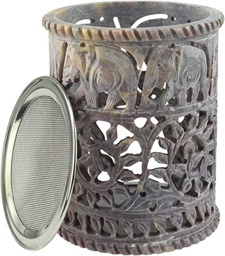 Budawi® Speckstein Räucherstövchen Räuchergefäß Duftstövchen mit Sieb