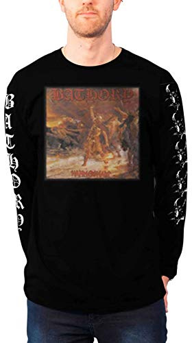 Bathory T Shirt Hammerheart Band Logo Nue offiziell Herren Schwarz Long Sleeve XL