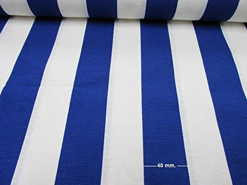 Blau-weiß gestreifter Stoff – gestreiftes Vorhang- und Polstermaterial, 140 cm (Meterware)