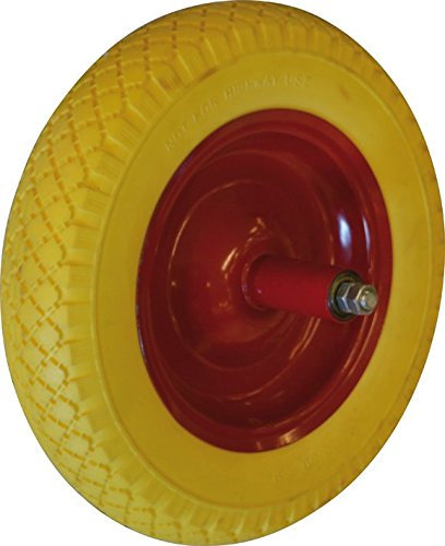 Roue pleine jaune pour brouette Maurer Asse 200 - silicone