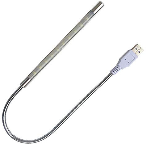 DZYDZR USB LED Leselampen Flexibler Stick Dimmbare LED Lampe Berühren Switch Schwanenhals für Laptops Silbrig [Energieklasse G]