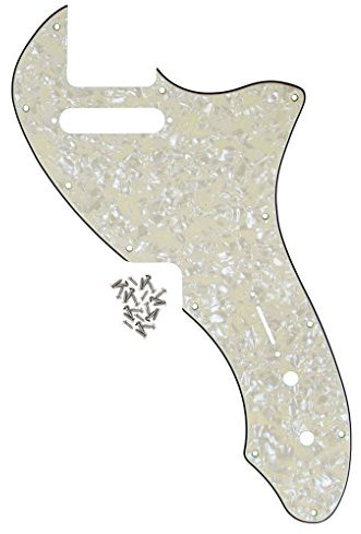 FLEOR 12 Schraubenlöcher TL Thinline Pickguard Neuauflage Style Scratch Plate Passend für Original US TL TE Thinline 69 RI USA, 4-lagige Age Pearl