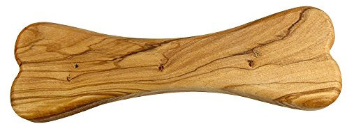 Osso per cani, in legno di ulivo, raffinato con olio d'oliva, gioco per masticazione