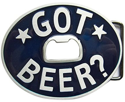JEAN'S FRIEND Vintage Oval Blue Enamel Got Beer Bottle Opener Belt Buckle
