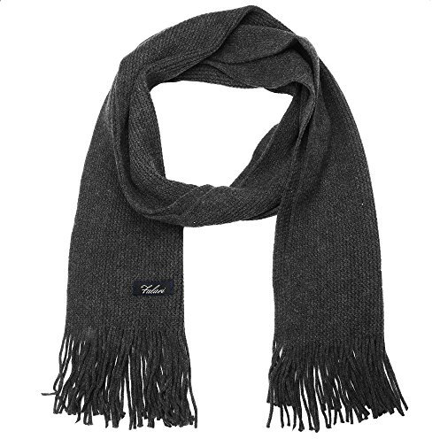 Falari Herren Strickschal Winterschal - Grau - Einheitsgröße