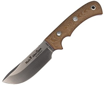 ELECTROPOLIS Cuchillo de Caza Muela Aborigen ABORIGEN-12D, Enterizo, cachas micarta Canvas Desierto, Incluye Paracord y magnesio + Tarjeta Multiusos de Regalo