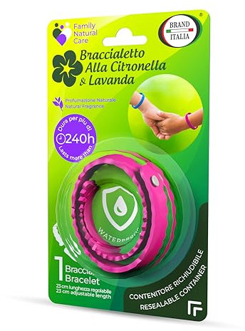 Brand Italia, Anti-Moskito-Armband, 23 cm, Länge verstellbar, verschiedene Farben