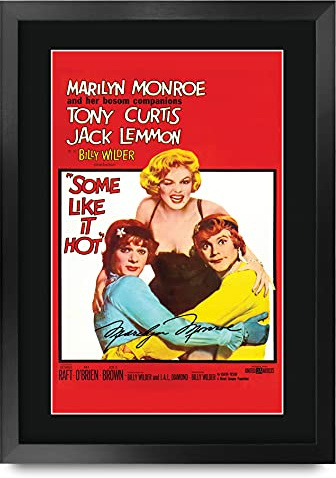 HWC Trading Some Like It Hot A3 Gerahmte Signiert Gedruckt Autogramme Bild Druck-Fotoanzeige Geschenk Für Marilyn Monroe Filmfans