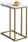 IDIMEX Beistelltisch Debora Wohnzimmertisch Couchtisch rechteckig, Metallgestell und MDF Tischplatte in Gold/weiß, im Retro Stil