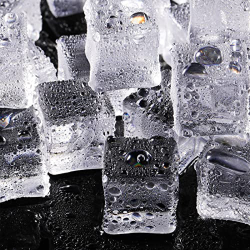 100 Stücke Klare Gefälscht Eiswürfel Quadratisch Acryl Edelsteine Acryl Klare Eisfelsen Gefälscht Eiswürfel Anzeige Hochzeit Anzeige Vase Füllstoffe für Haus Hochzeit Fotografie Küche Deko