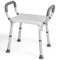 Multigot Shower Stool, 6 Heights Adjustable Bath Bench with Padded Armrests, Drainage Holes and Non-Slip Foot Pads, Bathroom Shower Chair for Elderly and Disabled