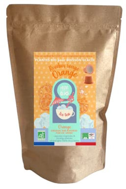 CAPSUL&BIO Thé glacé Bio Orange & Rooibos rouge - Compatible avec les machines à Capsules Nespresso -20 Capsules Biodégradables, 100% Végétales - Rapide et Sain - Fabriqué en France.