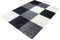 Muratap Teppich Geometrisch Karo Design - Basic Shaggy Blöcke - Hochflor Teppich Kariert Vierecke Muster Abstraktes Design - Florhöhe: 30MM - Große: 60x110 cm - Farbe: Schwarz/Weiß