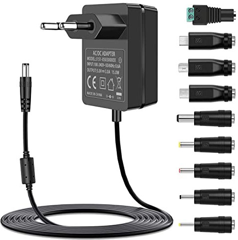 5V Universelles Netzteil Ladekabel 15W 240V AC zu DC 5V 3A 2.5A 2A 1.5A Konverter für USB-Hub, TV-Box, Babyphone, Tablette,LED-Streifenlichter, CCTV-Kameras, TV-BoxRaspberry Pi 4 Ladegerät