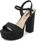 QUEEN HELENA Sandali con Plateau con Tacco Alto Casual Eleganti Donna S2813 (Nero, Numeric_38)