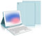 Coque Clavier pour iPad 6/5 EME Generation/Pro 9.7/Air 2/Air 1 9.7, Étui Keyboard AZERTY Français Layout sans Fil Bluetooth Amovible avec Porte Crayon pour iPad 9.7 2018, Bleu Ciel