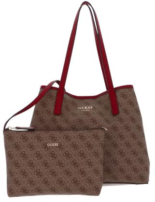 GUESS Women's Vikky 4G-Logo Tote Bag, Brown
