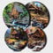 Cabin Waterfall Round Metal Hob Covers Set of 4 Stove Cooker Hob Covers for Cookers Gas Stove Protector Cookware Accessories Modern Cooktop Decor
