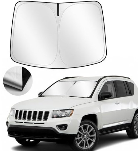 ZATOOTO Parasol Coche Delantero, para Interior de Parabrisas Coche, Protección Solar para Parabrisas, Cubierta de Parabrisas para Bloques de Verano UV, Plegable, 140x80 cm