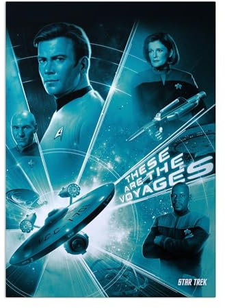 Displate Offiziell Star Trek MetallPoster Magnetische Befestigung Inklusive Lizenziert Bilder Hochwertiges Poster Star Trek Universe These are the voyages Poster 67.5 cm x 48 cm