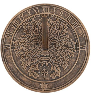 Something Different Wholesale Terracotta Sundial with Green Man Design
