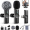 CHRIMEFLAME 2 Packs Wireless Lavalier Microphone for iPhone 15/iPad/Android/Phone/PC/Laptop, Plug-Play Mini Mic with Noise Reduction, Lapel USB C Microphone for Video Recording, Interview, Vlogging
