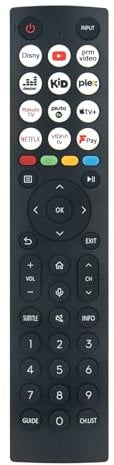 Replacement TV Remote Control Fit for Hisense ERF2K36H(0011) Compatible With 50E77KQTUK 55E77KQTUK 65E77KQTUK 43E6KTUK 50E6KTUK 55E6KTUK 65E6KTUK 43A6KTUK 50A6KTUK 55A6KTUK With Voice Function