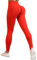baleaf Sportleggings Scrunch Butt Kompressionsleggins Push Up Booty High Waist Yogahose Gym Seamless Leggings Sporthose Rot S