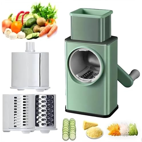 GAZIE Rotary Cheese Grater, Slicer Vegetable Cutter, Kitchen Accessories, Kitchen Mandoline Vegetable Slicer, Cheese Vegetable Slicer, Vegetable Chopper, Non-Slipable And Durable