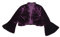 Allegra K Donna Cardigan Donna Elegante Coprispalle in Velluto Corto da Cerimonia con Maniche A 3/4 Aperte sul Davanti E Arricciature Viola XL