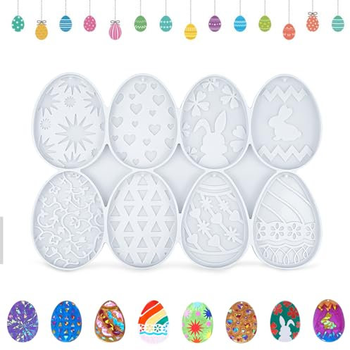 Stampi in silicone per Pasqua, Pasqua, stampi in silicone per uova di Pasqua, stampi in resina epossidica, per conigli, fai da te, in silicone, per portachiavi, per fai da te, decorazione pasquale