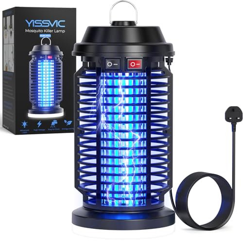 YISSVIC Fly Zapper Killer Bug Zapper Electric Mosquito Killer Lamp 4200V, UV Light, IPX4 Waterproof for Indoor and Outdoor Use