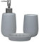 Il Gruppone Passione Casa Set 3 Pezzi Accessori Bagno in Ceramica da Appoggio Tinta Unita Design Moderno Dispenser Sapone Bicchiere Porta Oggetti Spazzolino Dentifricio Vassoio Porta Saponetta