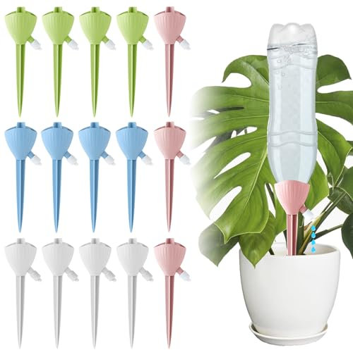 ACTOYS Irrigazione a Goccia per Vasi, Annaffiatoio Automatico, Irrigazione Piante Vacanza, Regolabile Irrigazione a Goccia, Irrigatore Automatico per Vasi per Piante (C-Blu polvere verde bianco)