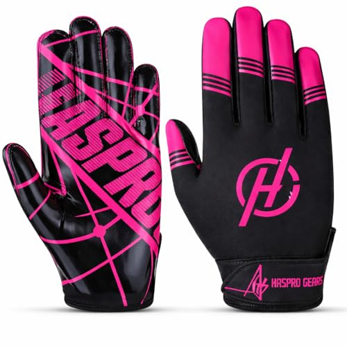 HASPRO Football Receiver Gloves for Youth & Adults, Sticky Silicone Grip