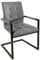 invicta INTERIOR riess-Ambiente.de Design Freischwinger Stuhl Oxford Vintage grau mit Armlehne Eisengestell | eleganter Esszimmerstuhl