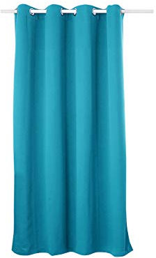 WOLTU Gardinen mit Ösen, Verdunklungsvorhang Blickdicht, Thermo Vorhang gegen Kälte und Hitze, Ösenschal, 250g/m² Dicke Vorhang, für Wohnzimmer Schlafzimmer, 140 x 175 cm, Türkis