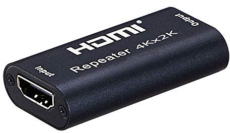 LMS Data HDMI Signal Repeater 4K/2K Ultra Hi-Def Input/Output - Supports 1080p Video and Audio- Signal Range up to 45 Meters - Plug 'N' Play- (Black)