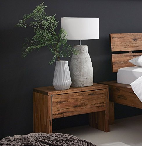 SAM Nachtkommode Alias, massives Akazienholz, mit Schublade, Nachttisch 50 x 34 x 40 cm