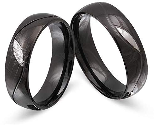 Juwelier Schönberg - Damen Partnerringe Freundschaftsringe Geschenk für Paare Edelstahl 56-58