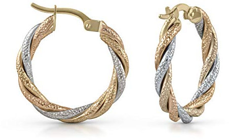 Fascination by Ellen K. Damen Ohrringe 585/- Gold 2,1cm Tricolor mehrfarbig 324310259-1