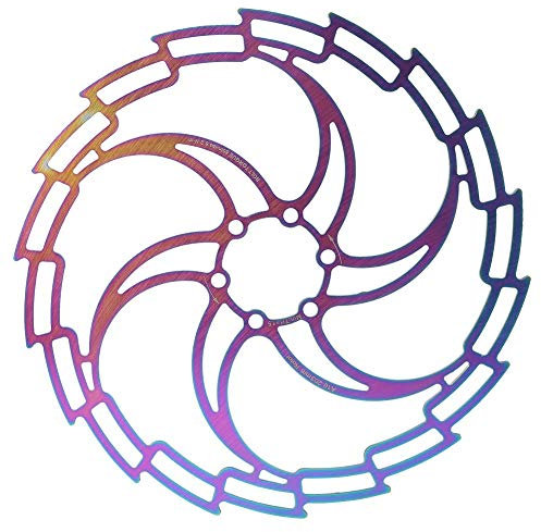 Alomejor Fahrrad Scheibenbremse CNC-Schneiden Vollscheibenbremse aus Edelstahl Bunte schwimmende Rotorscheibenbremsteile(203mm)