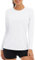 TACVASEN Long Sleeve Running Top Womens Sun Protection Shirts UV Tops Casual Holiday T Shirt Summer Beach UPF 50 Rash Guard Light Fishing Shirts White