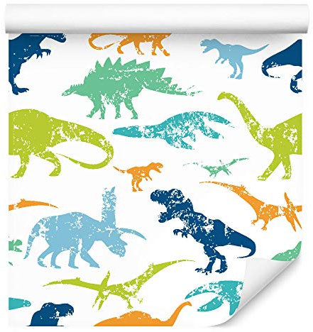 Muralo Tapete 10m Rolle Vlies Tapete Tiere Wildtiere Natur Dinosaurier Vögel Himmel Vliestapete 1000 x 53cm Wand Tapete Wohnzimmer Kinderzimmer Moderne Wanddeko Wand Dekoration