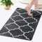 MIULEE Badematte rutschfest Badteppich Waschbar Badvorleger Badzimmermatte Weich Mikrofaser Duschvorleger Fußmatte Dekorativ Teppich Marokko Badezimmerteppich Badezimmer Wohnzimmer 50x80cm Dunkelgrau